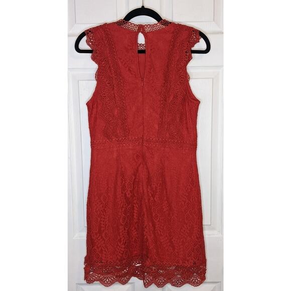 Lulu's My Sweetheart Red Lace Mini Dress M - Picture 15 of 16